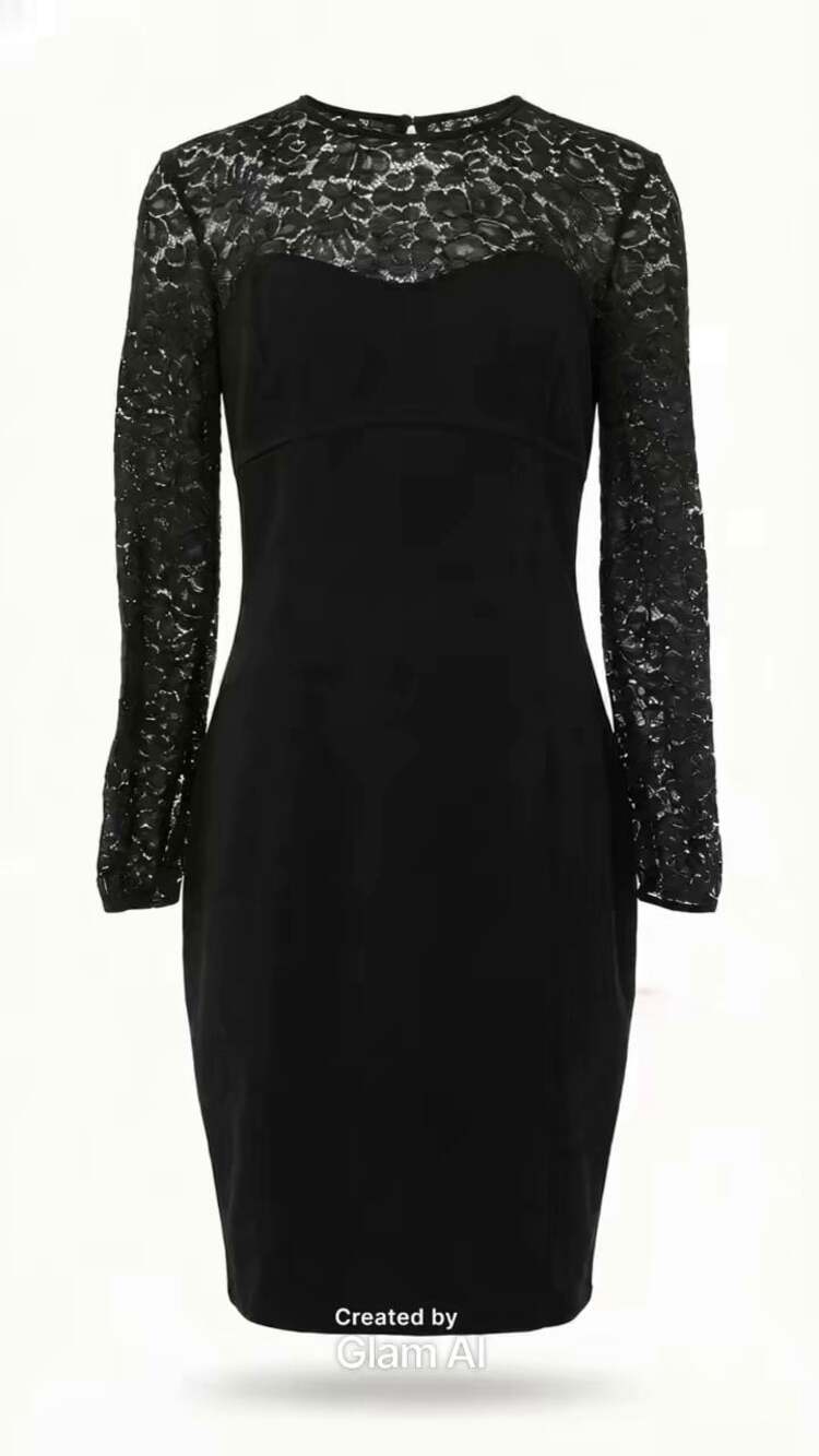 Michael Kors Wool Blend Midi Dress In Black